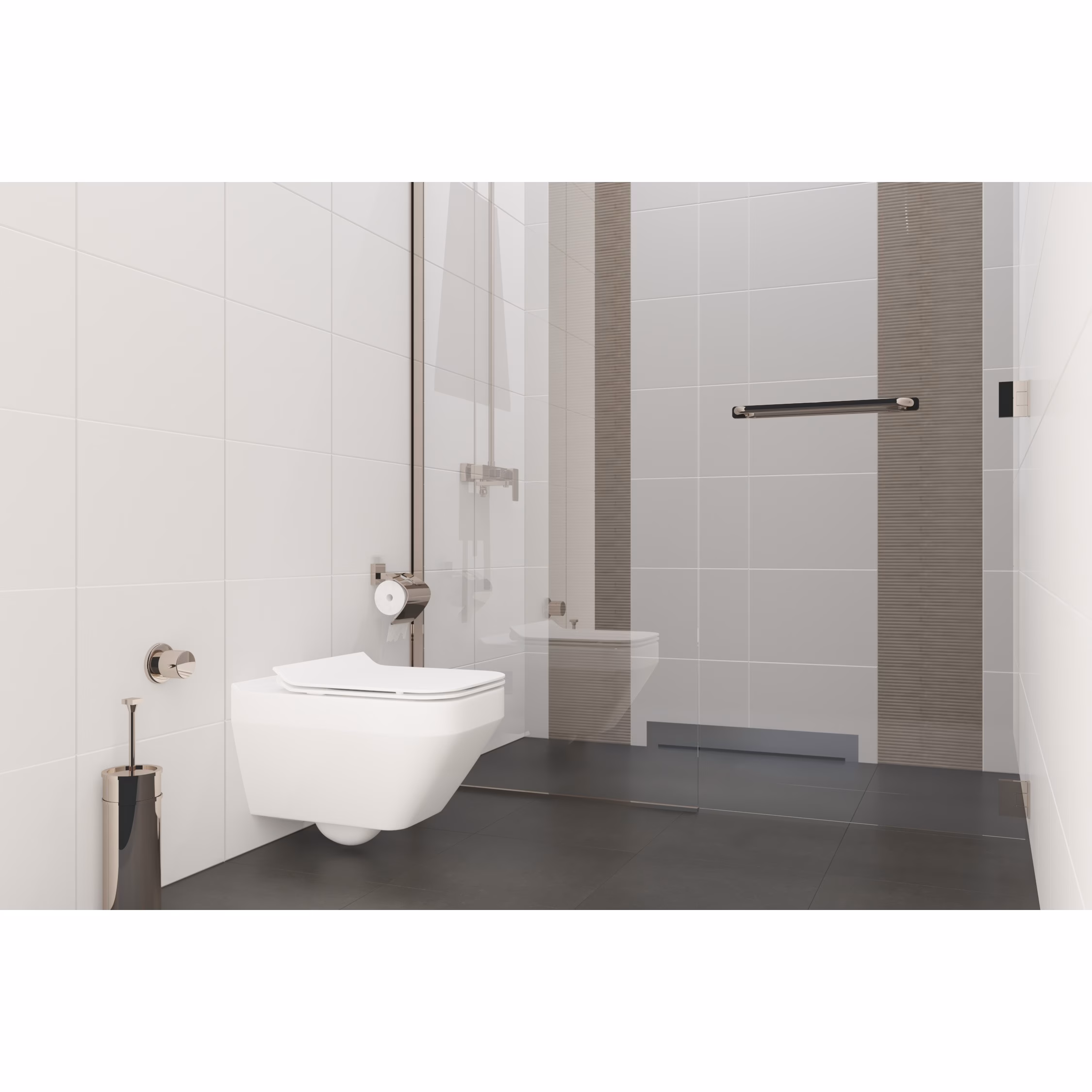 MERT wandgemonteerde doucheafvoer OPT 386mm massief roestvrij staal, geborsteld