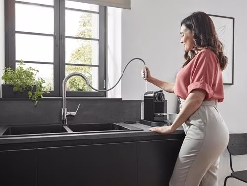 Detailbild 3984741 Hansgrohe ééngreeps keukenmengkraan 240 FOCUS DN 15, met uittrekbare vuistdouche chroom