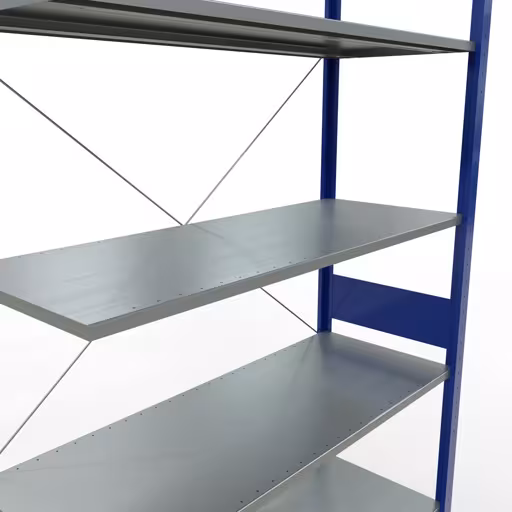 Productafbeelding nr. 14 van het artikel aanbouwplank, legbord, insteeksysteem MULTIplus150, 3000 x 1300 x 500 mm, 7 legborden, RAL 5010 gentiaanblauw/verzinkt uit het insteeksysteem-assortiment van Schulte Lagertechnik