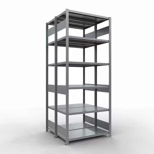 Basisplank, dubbele plank, stellingsysteem MULTIplus250, 2500 x 1000 x (2x500) mm (HxBxD), 2x6 planken, lengtestangen, verzinkt, dubbele planken, art.nr. 17951