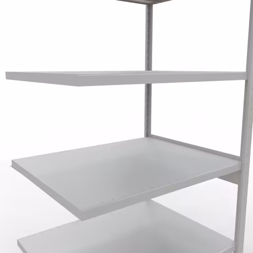 Figuur nr. 12 van het artikel aanbouwrekken, legbordstellingen, insteeksysteem MULTIplus330, 2500 x 1000 x 800 mm, 6 legborden, kruisschoor, RAL 7035 lichtgrijs uit de insteeksysteem productgroep van Schulte Lagertechnik