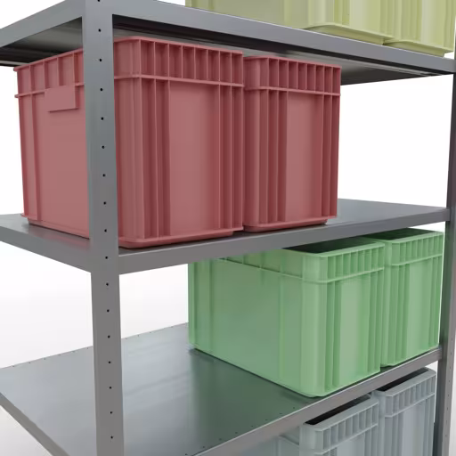 Figuur nr. 13 van het artikel basisrek, legbord, insteeksysteem MULTIplus250, 2000 x 1300 x 800 mm, 5 legborden, lengtestangen, verzinkt uit de insteeksysteem productgroep van Schulte Lagertechnik.