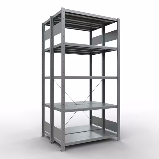 Basisplank, dubbele plank, stellingsysteem MULTIplus250, 2000 x 1000 x (2x400) mm (HxBxD), 2x5 planken, kruisschoor, gegalvaniseerd van Schulte Lagertechnik Basisplank, dubbele plank, stellingsysteem MULTIplus250, 2000 x 1000 x (2x400) mm (HxBxD), 2x5 planken, kruisschoor, verzinkt, dubbele planken, art.nr. 14240-G