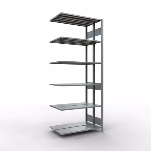 Afbeelding nr. 16 van het artikel aanbouwstelling, dubbele stelling, stellingstelling insteeksysteem MULTIplus150, 2500 x 1000 x (2x300) mm, 2x6 legborden, lengtestangen, verzinkt uit de productgroep stellingstellingen van Schulte Lagertechnik