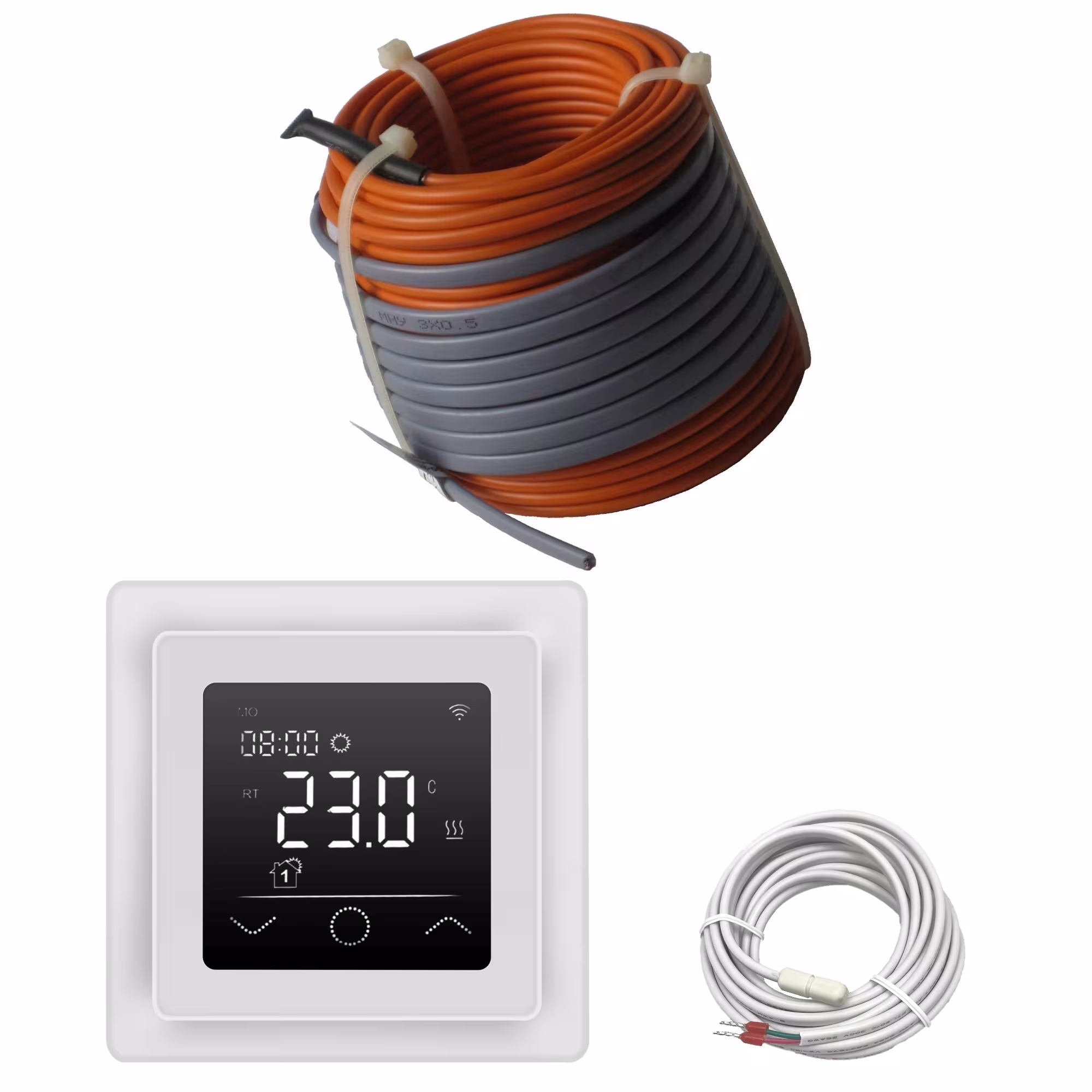 HoWaTech Professionele Elektrische Vloerverwarming | Set met verwarmingsdraad en WiFi controller touch, elektrische vloerverwarming