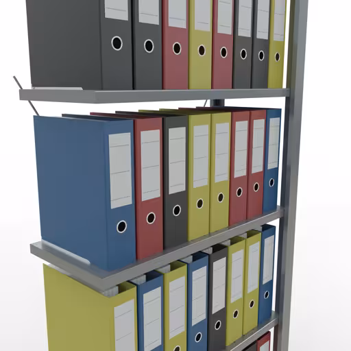 , kantoorrekken, insteeksysteem MULTIplus85, 2000 x 750 x 300 mm, 6 legborden, verzinkt, zonder aanslaglijst van Schulte Lagertechnik uit het assortiment kantoorrekken