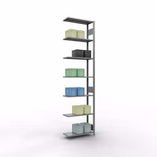 Andere weergave van het artikel Aanbouwplank, legplank-insteeksysteem MULTIplus150, 3000 x 750 x 300 mm, 7 legborden, verzinkt uit de categorie opzetplanken
