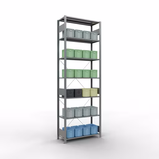 Figuur nr. 12 van het artikel basisrek, legplank-insteeksysteem MULTIplus85, 3000 x 1000 x 400 mm, 7 legborden, verzinkt uit de productgroep insteeksysteem van het merk Schulte Lagertechnik.