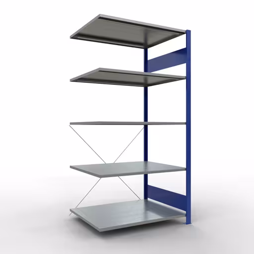 Andere weergave van het artikel Aanbouwplank, legbord, insteeksysteem MULTIplus150, 2000 x 1000 x 800 mm, 5 legborden, RAL 5010/verzinkt uit de categorie insteeksysteem