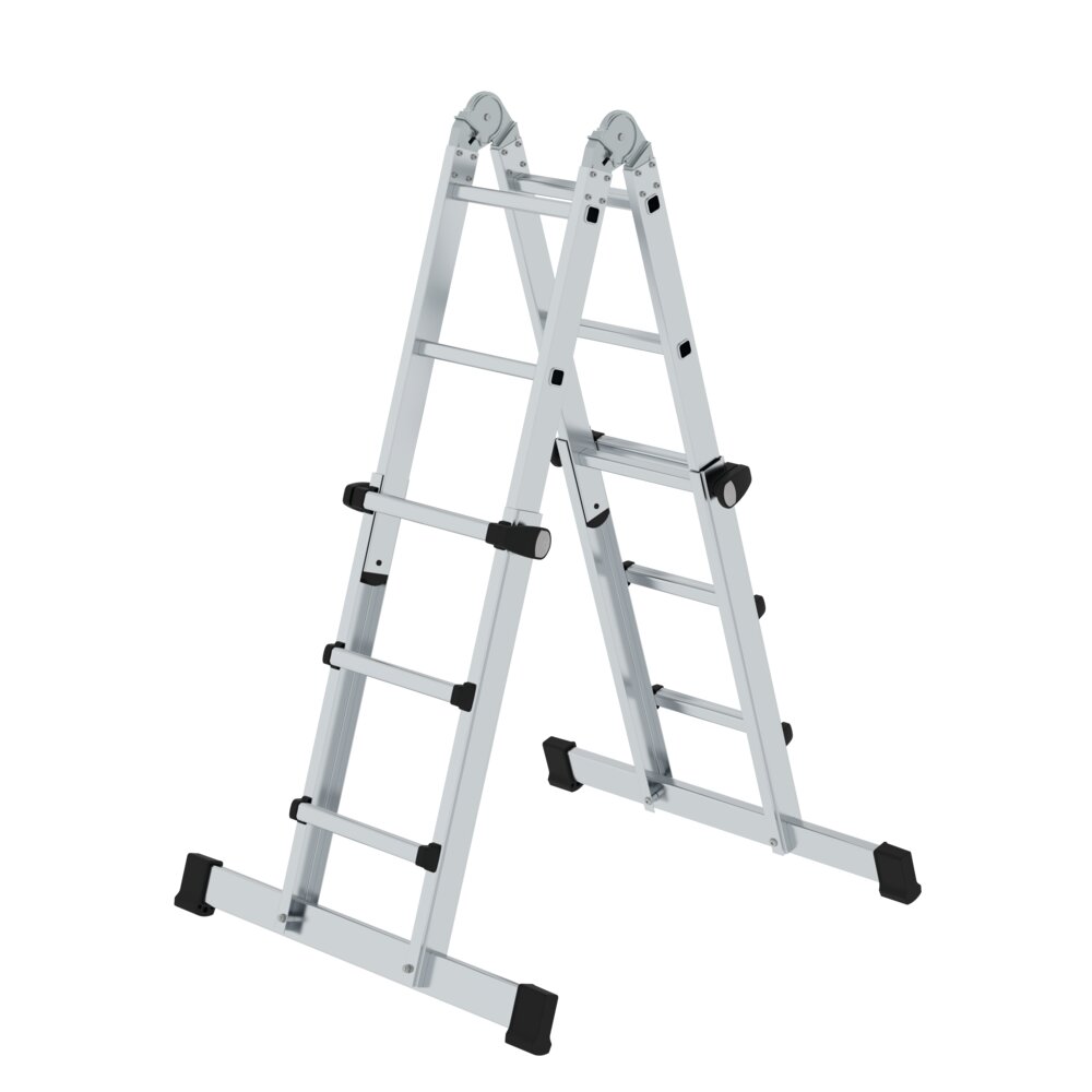 Munk telescoopladder 4-delig met dwarsbalk 4x3 sporten