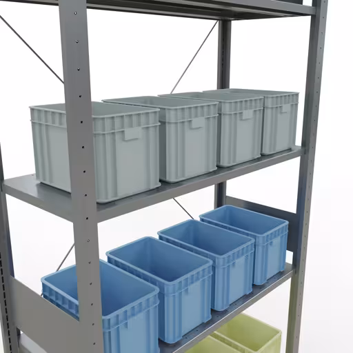 Figuur nr. 15 van het artikel basisrek, legplank-insteeksysteem MULTIplus150, 3000 x 1000 x 400 mm, 7 legborden, verzinkt uit de productgroep insteeksysteem van het merk Schulte Lagertechnik.