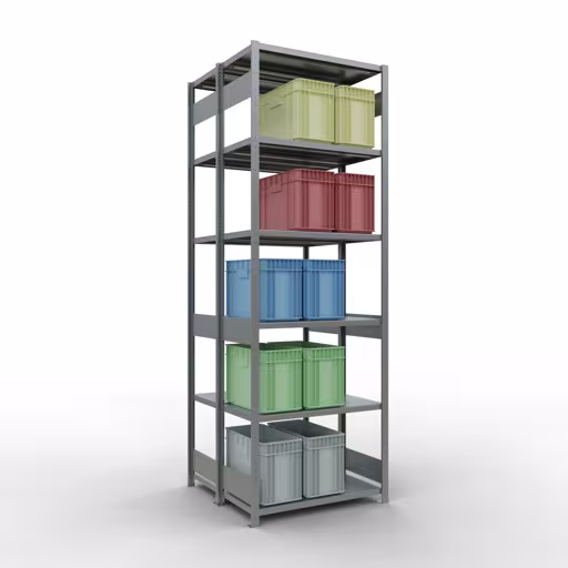 Productafbeelding nr. 11 van het artikel basisplank, dubbele plank, legbord insteeksysteem MULTIplus250, 3000 x 1000 x (2x500) mm, 2x7 legborden, verzinkt uit het assortiment legborden van het merk Schulte Lagertechnik