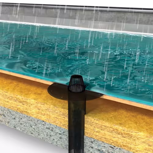 Flavent verticale dak- en balkonafvoeren DN 75, met hard PVC flens uit de categorie ongeïsoleerde dakdoorvoeren met de GTIN 4027822461150 Flavent verticale dak- en balkonafvoeren van het merk Klöber uit de categorie ongeïsoleerde dakdoorgangen