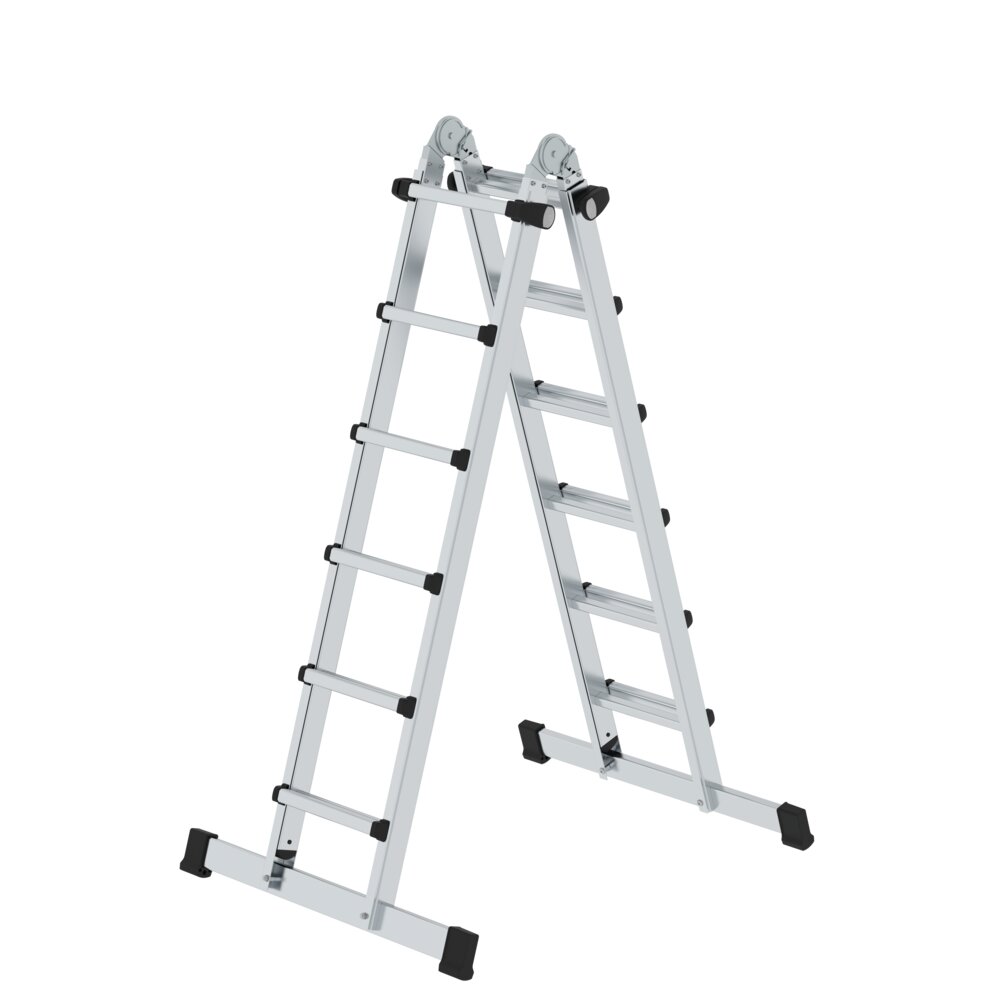 Munk 4-delige telescoopladder met 4x6 sportlat van Günzburger Steigtechnik Munk 4-delige telescopische ladder met dwarsbalk, uit de categorie telescopische ladders, artikelnummer 032124