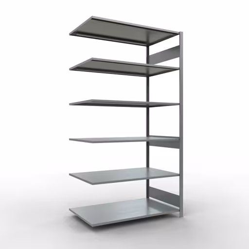 Aanbouwrekken, rekken, insteeksysteem MULTIplus150, 2500 x 1300 x 800 mm, 6 legborden, lengtestangen, verzinkt van Schulte Lagertechnik uit het assortiment insteeksysteem