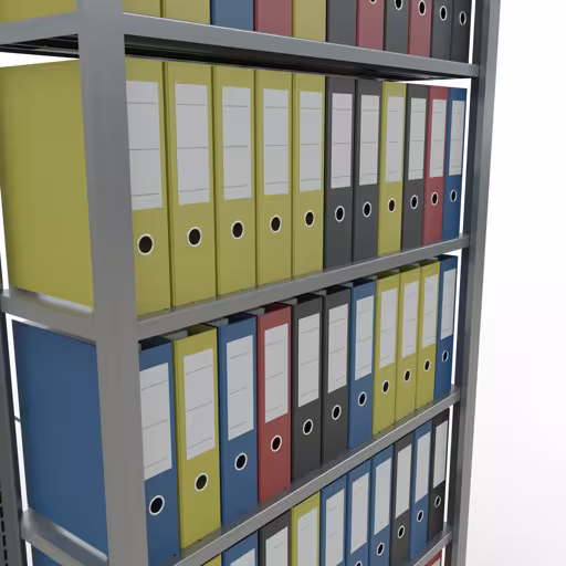 , kantoorreksysteem MULTIplus85, 2300 x 1000 x 300 mm, 7 legborden, verzinkt, zonder aanslaglijst van Schulte Lagertechnik uit het assortiment kantoorrekken