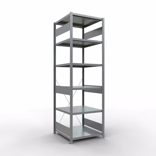 Figuur nr. 15 van het artikel basisrek, legplank, insteeksysteem MULTIplus250, 2500 x 750 x 800 mm, 6 legborden, kruisschoor, verzinkt uit de insteeksysteem productgroep van Schulte Lagertechnik.