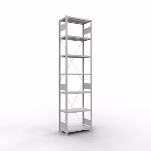 Figuur nr. 15 van het artikel basisplank, legbord, insteeksysteem MULTIplus250, 3000 x 750 x 400 mm, 7 legborden, kruisschoor, RAL 7035 lichtgrijs uit de productgroep insteeksysteem van Schulte Lagertechnik.