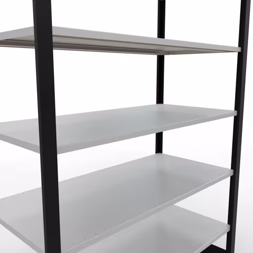 Afbeelding nr. 14 van het artikel, kantoorreksysteem MULTIplus150, 2300 x 1300 x 600 mm, 7 planken, zonder middenaanslag, zwart/lichtgrijs uit de productgroep kantoorrekken van Schulte Lagertechnik