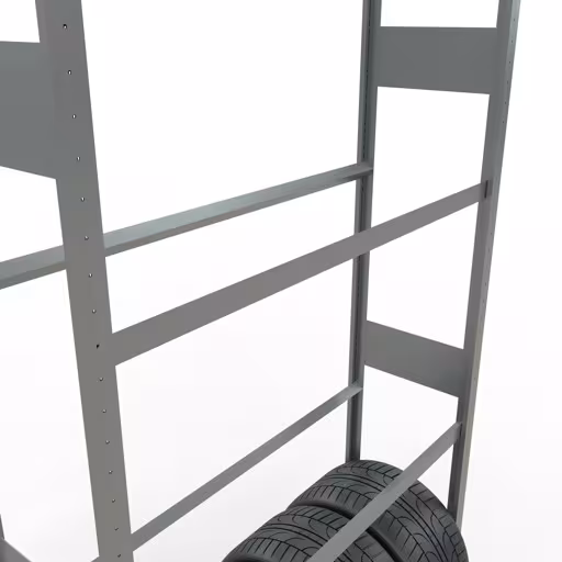 Basisrek, wielen-/bandenrek, 4500 x 1300 x 400 mm, verzinkt, 6 opbergniveaus met 150 kg vakbelasting per niveau uit de categorie auto-onderdelenopslag met GTIN 4004514265784 Basisrek, wielen-/bandenrek, 4500 x 1300 x 400 mm, verzinkt, 6 opslagniveaus met 150 kg vakbelasting per niveau van Schulte Lagertechnik uit het assortiment stellingstellingen