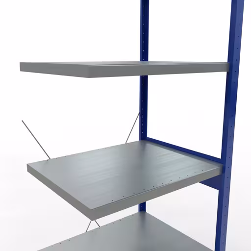 Afbeelding nr. 10 van het artikel aanbouwrekken, legbordstellingen, insteeksysteem MULTIplus250, 2500 x 750 x 600 mm, 6 legborden, RAL 5010 gentiaanblauw/verzinkt/verzinkt uit de productgroep insteeksysteem van het merk Schulte Lagertechnik.