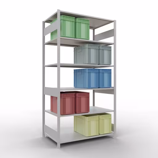 Productafbeelding nr. 13 van het artikel basisplank, legplank-insteeksysteem MULTIplus150, 2500 x 1300 x 800 mm, 6 legborden, RAL 7035 lichtgrijs uit het insteeksysteem-assortiment van Schulte Lagertechnik