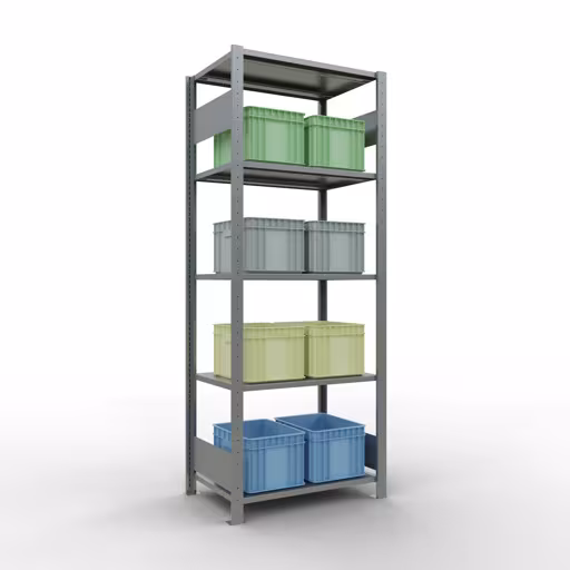 Productafbeelding nr. 14 van het artikel basisrek, legbord, insteeksysteem MULTIplus150, 2000 x 750 x 500 mm, 5 legborden, verzinkt uit het insteeksysteem assortiment van Schulte Lagertechnik