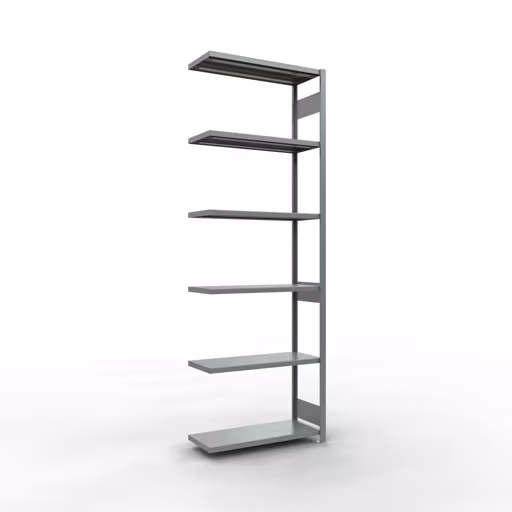 Aanbouwrekken, legbordstellingen, insteeksysteem MULTIplus250, 3000 x 1000 x 400 mm (HxBxD), 7 legborden, lengtestangen, verzinkt van Schulte Lagertechnik Aanbouwrekken, legbordstellingen, insteeksysteem MULTIplus250, 3000 x 1000 x 400 mm (HxBxD), 7 legborden, lengtestangen, verzinkt, aanbouwplank, art.nr. 12947-LR