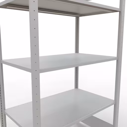 Productafbeelding nr. 14 van het artikel basisplank, legbord, insteeksysteem MULTIplus85, 2000 x 1000 x 600 mm (HxBxD), 5 legborden, lengtestangen, RAL 7035 lichtgrijs Figuur nr. 14 van het artikel basisrek, legplank-insteeksysteem MULTIplus85, 2000 x 1000 x 600 mm, 5 legborden, RAL 7035 lichtgrijs uit de productgroep insteeksysteem van het merk Schulte Lagertechnik.