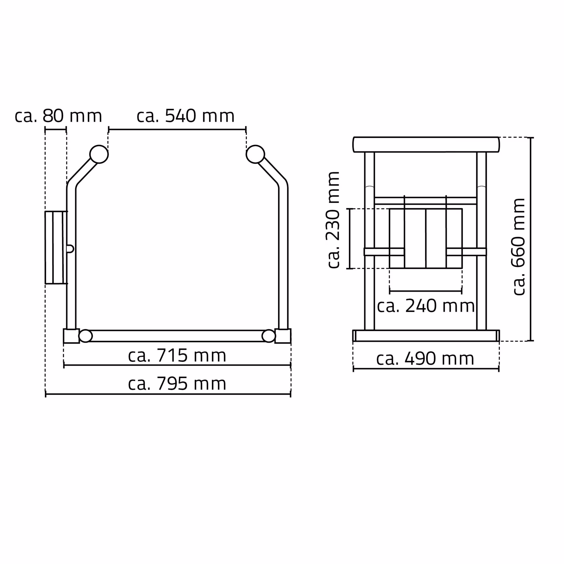Extra afbeelding bij artikel Mobiele toilet-stahulp Sam, wit, inclusief opbergmand van handgrepen