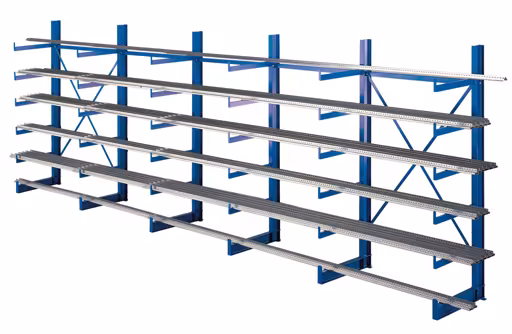 Extra afbeelding van het artikel K 1000 draagarmstellingset, eenzijdig, 2000 x 6250 x 500, RAL 5010 gentiaanblauw vanaf K1000 voor lichte goederen