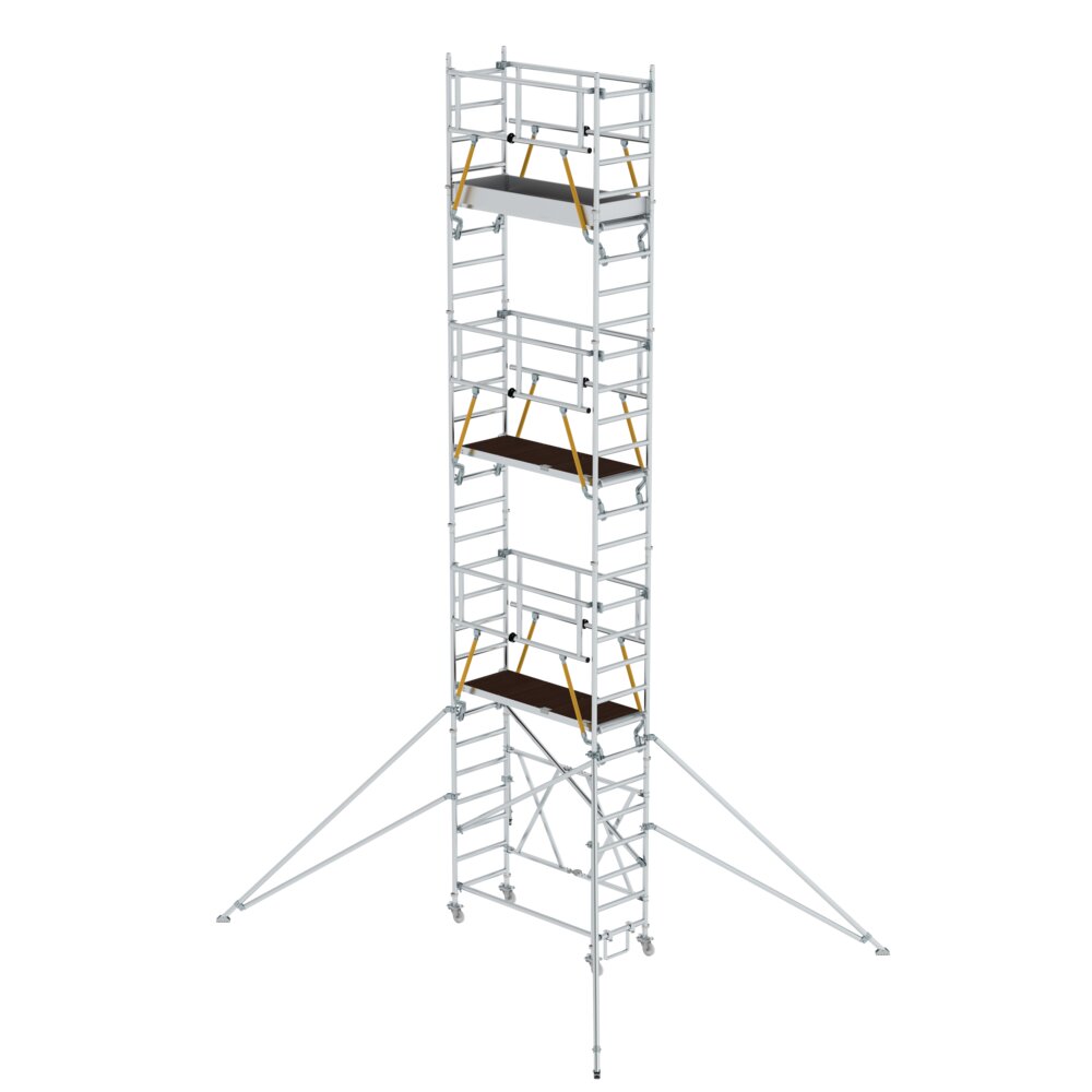 Munk vouwsteiger SG 0,75 x 1,80 m met steunpoten, platformhoogte 7,12 m, van Günzburger Steigtechnik Munk vouwsteiger SG 0,75 x 1,80 m met steunpoot uit de categorie vouwsteigers met artikelnummer 115164