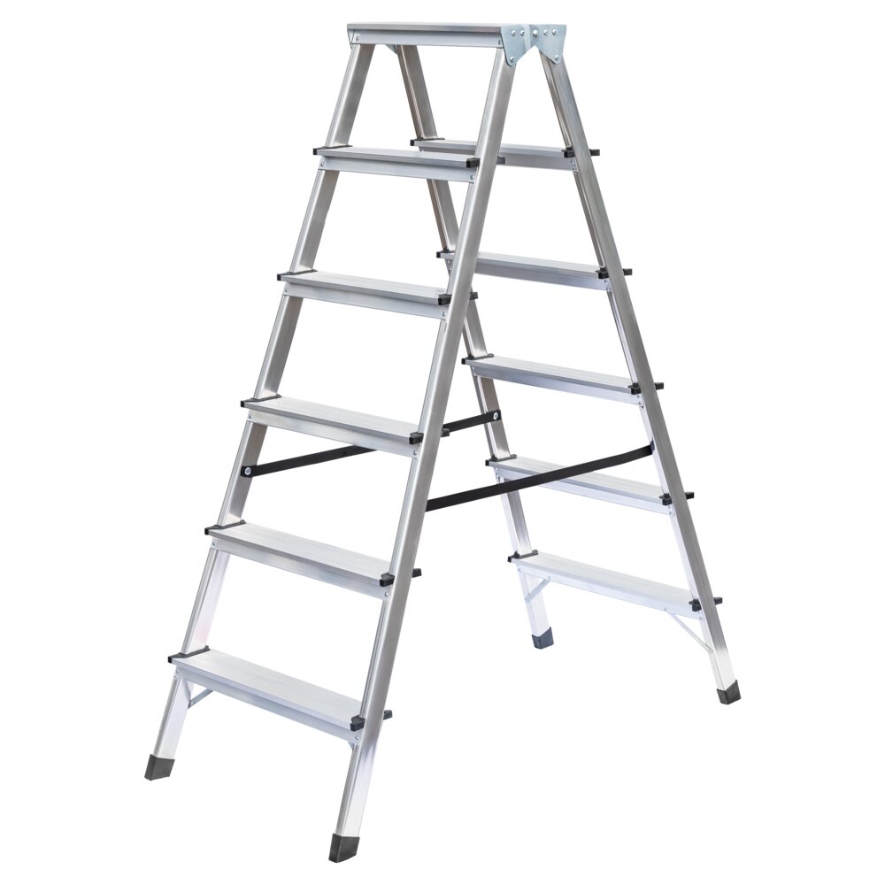 Munk huishoudladder, van beide zijden toegankelijk, 2x6 treden, van Günzburger Steigtechnik Munk dubbelzijdige huishoudladder uit de categorie speciale ladders, professionele producten met artikelnummer 011166