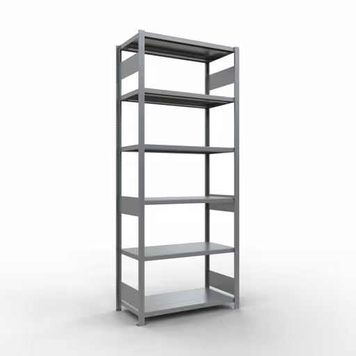 Figuur nr. 12 van het artikel basisrek, legbord, insteeksysteem MULTIplus330, 2500 x 1000 x 500 mm, 6 legborden, lengtestangen, verzinkt uit de insteeksysteem productgroep van Schulte Lagertechnik.