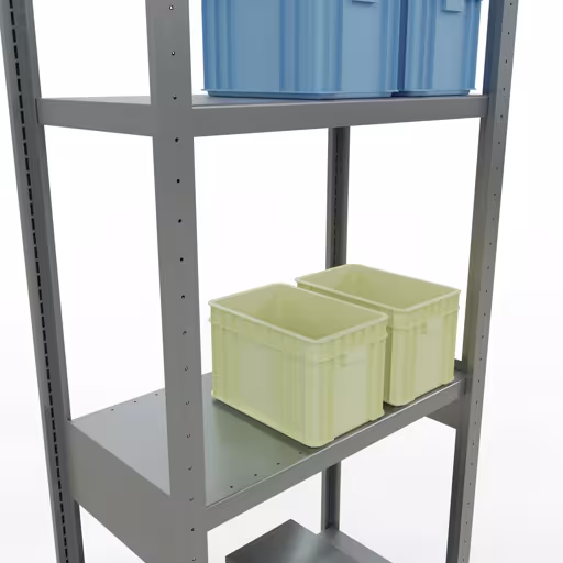 Figuur nr. 13 van het artikel basisplank, legplank, insteeksysteem MULTIplus250, 3000 x 750 x 400 mm, 7 legborden, lengtestangen, verzinkt uit de insteeksysteem productgroep van Schulte Lagertechnik.
