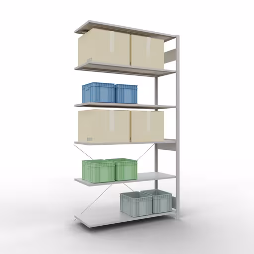 Insteeksysteem opzetplank 2500x1300x500 mm, type 150 kg, lichtgrijs uit de categorie opzetplanken met de GTIN 4004514251053 Insteeksysteem opzetplank 2500x1300x500 mm, type 150 kg, lichtgrijs van Schulte Lagertechnik uit het assortiment insteeksysteem