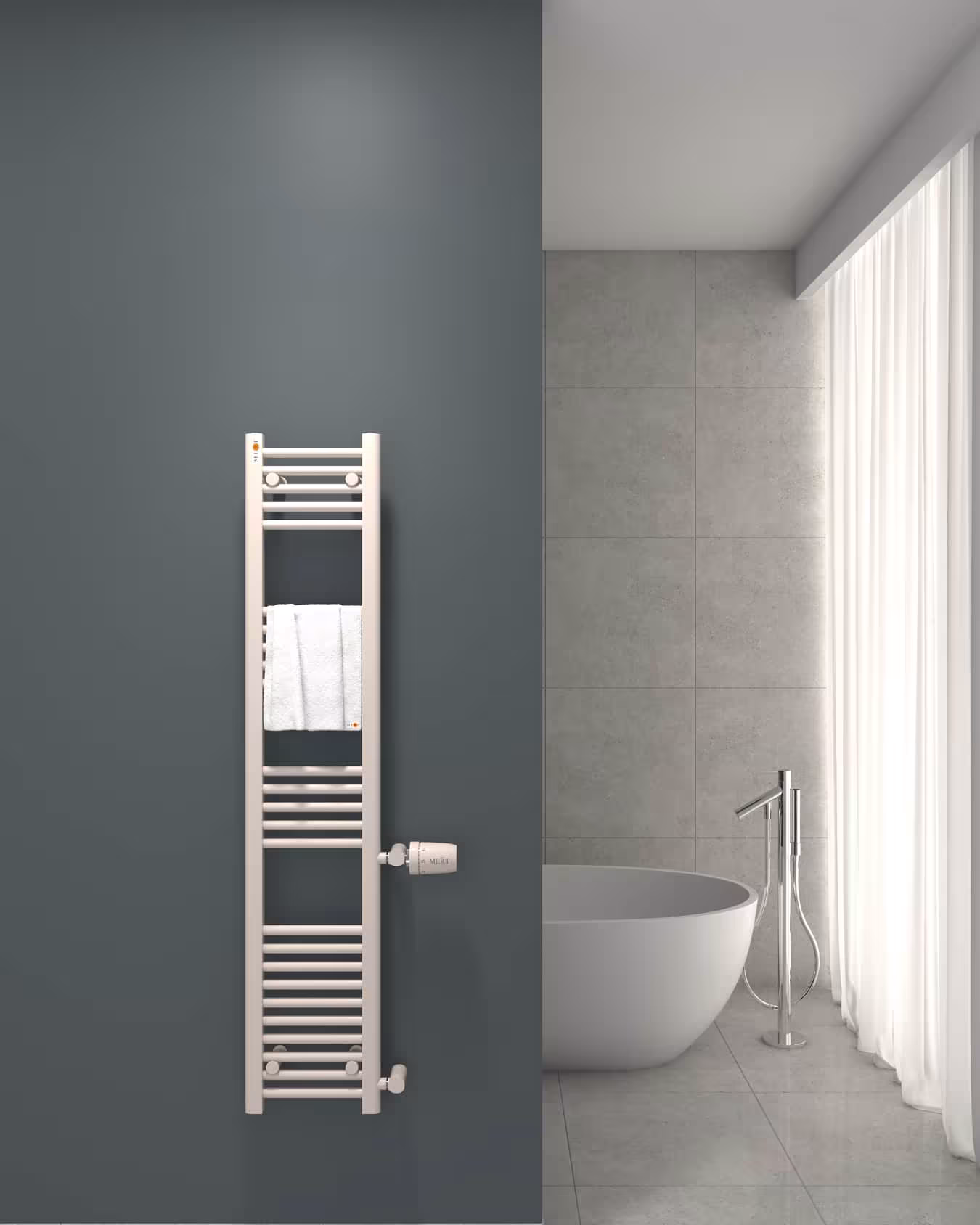 MERT vervanging badkamerradiator wit recht, 1000*600 mm, zijdelingse aansluiting 500 mm uit de categorie vervangingsradiator met de GTIN 4260289851403 Vervanging badkamerradiator wit recht, aansluiting aan de zijkant van het merk MERT uit de categorie vervangingsradiator