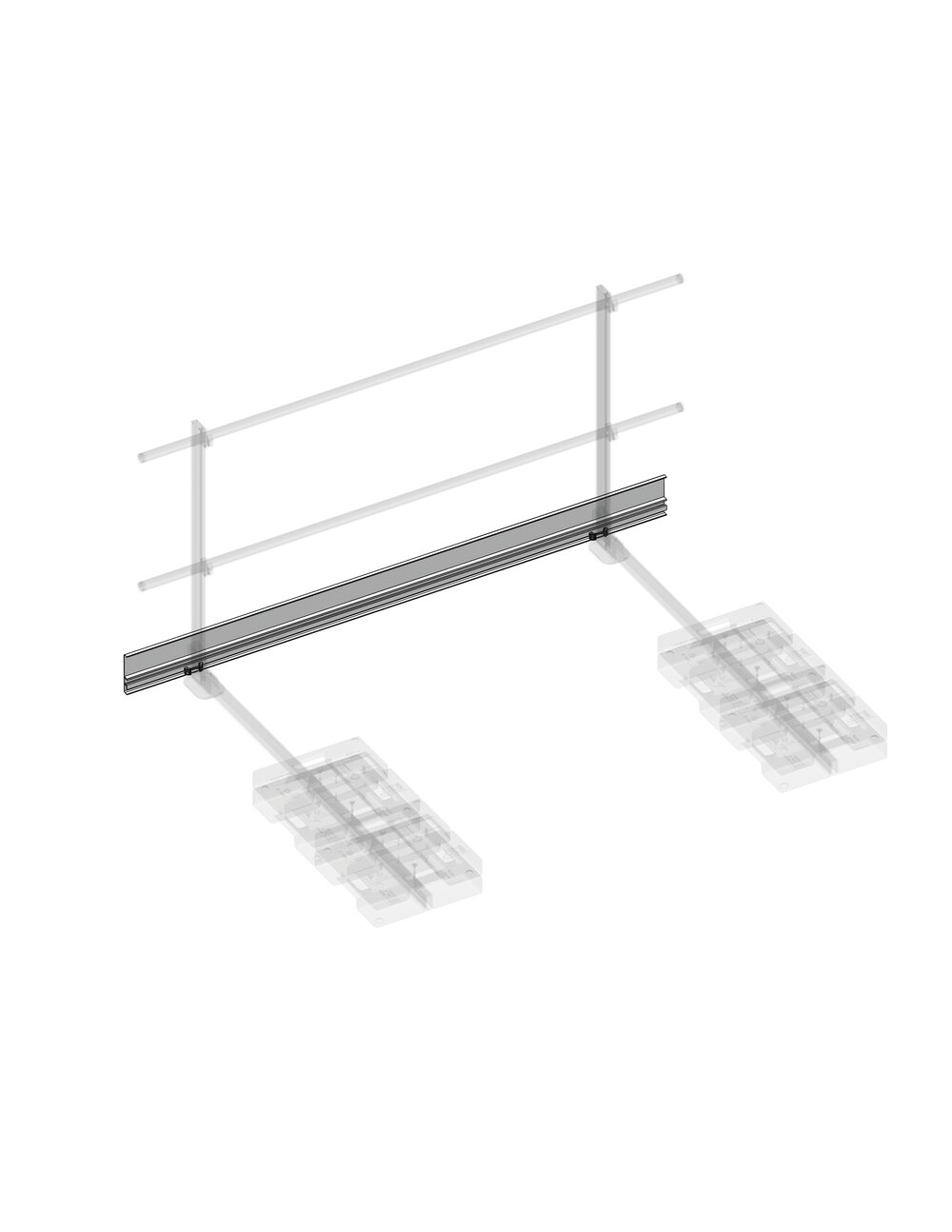 Munk zijdelings gemonteerde voetplank voor nooduitgangleuningen, 2 m vrijstaand, uit de categorie accessoires en reserveonderdelen voor toegangsuitrusting, artikelnummer 060966.