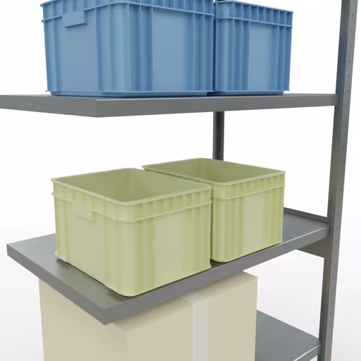 Productafbeelding nr. 12 van het artikel Aanbouwrekken, legbordstellingen, insteeksysteem MULTIplus250, 2500 x 1000 x 600 mm (HxBxD), 6 legborden, lengtestangen, verzinkt Afbeelding nr. 12 van het artikel aanbouwrekken, legbordstellingen, insteeksysteem MULTIplus250, 2500 x 1000 x 600 mm, 6 legborden, lengtestangen, verzinkt uit de productgroep insteeksysteem van Schulte Lagertechnik