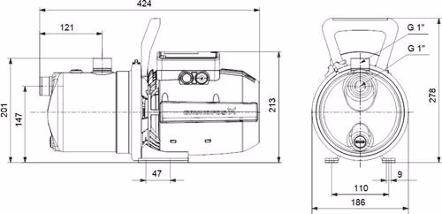 GRUNDFOS tuinpomp JP 4-54 1x230V 50Hz 1,5m SCHUKO HU