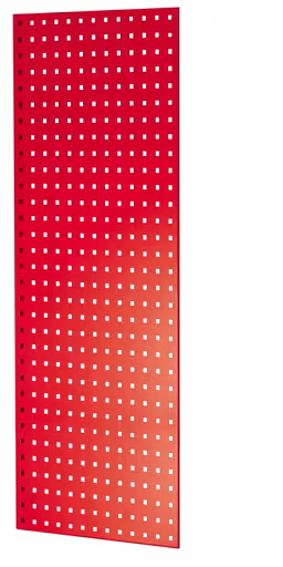Geperforeerde zijwand, 90 x 1250 x 500 mm (H x D), RAL 3000 vuurrood van Schulte Lagertechnik uit het plug-in systeem-assortiment