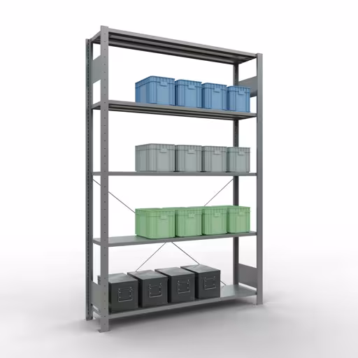 Insteeksysteem basisplank 2000x1300x300 mm, type 150 kg, verzinkt met GTIN 4004514217523 Insteeksysteem basisplank 2000x1300x300 mm, type 150 kg, verzinkt van Schulte Lagertechnik met het artikelnr. 12730-130