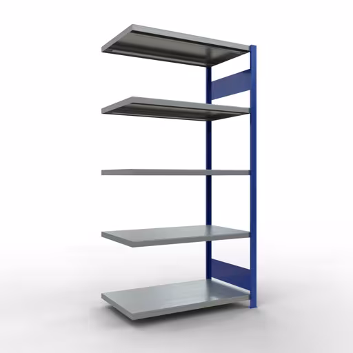 Afbeelding nr. 11 van het artikel aanbouwrekken, legbordstellingen, insteeksysteem MULTIplus330, 2000 x 1000 x 600 mm, 5 legborden, lengtestangen, RAL 5010 gentiaanblauw/verzinkt uit de productgroep insteeksysteem van het merk Schulte Lagertechnik.