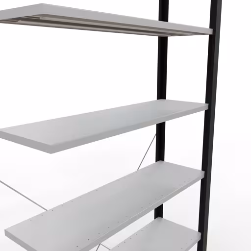 , kantoorrekkensysteem MULTIplus85, 2300 x 1000 x 300 mm, 7 planken, zonder aanslaglijst, zwart/lichtgrijs van Schulte Lagertechnik uit het assortiment kantoorrekken