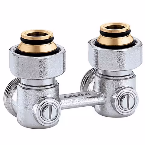 Kraanblok 3/4 inch hoekvorm Euroconus van Caleffi Kraanblokken Euroconus, radiatormontage & aansluitingen, art.nr. 301152