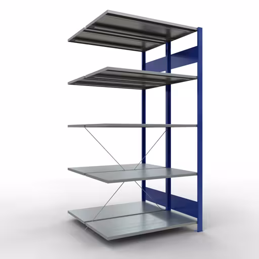 Productafbeelding nr. 14 van het artikel aanbouwplank, dubbele plank, legplank-insteeksysteem MULTIplus150, 2000 x 1000 x (2x500) mm, 2x5 legborden, RAL 5010 gentiaanblauw uit het assortiment legplanken van Schulte Lagertechnik