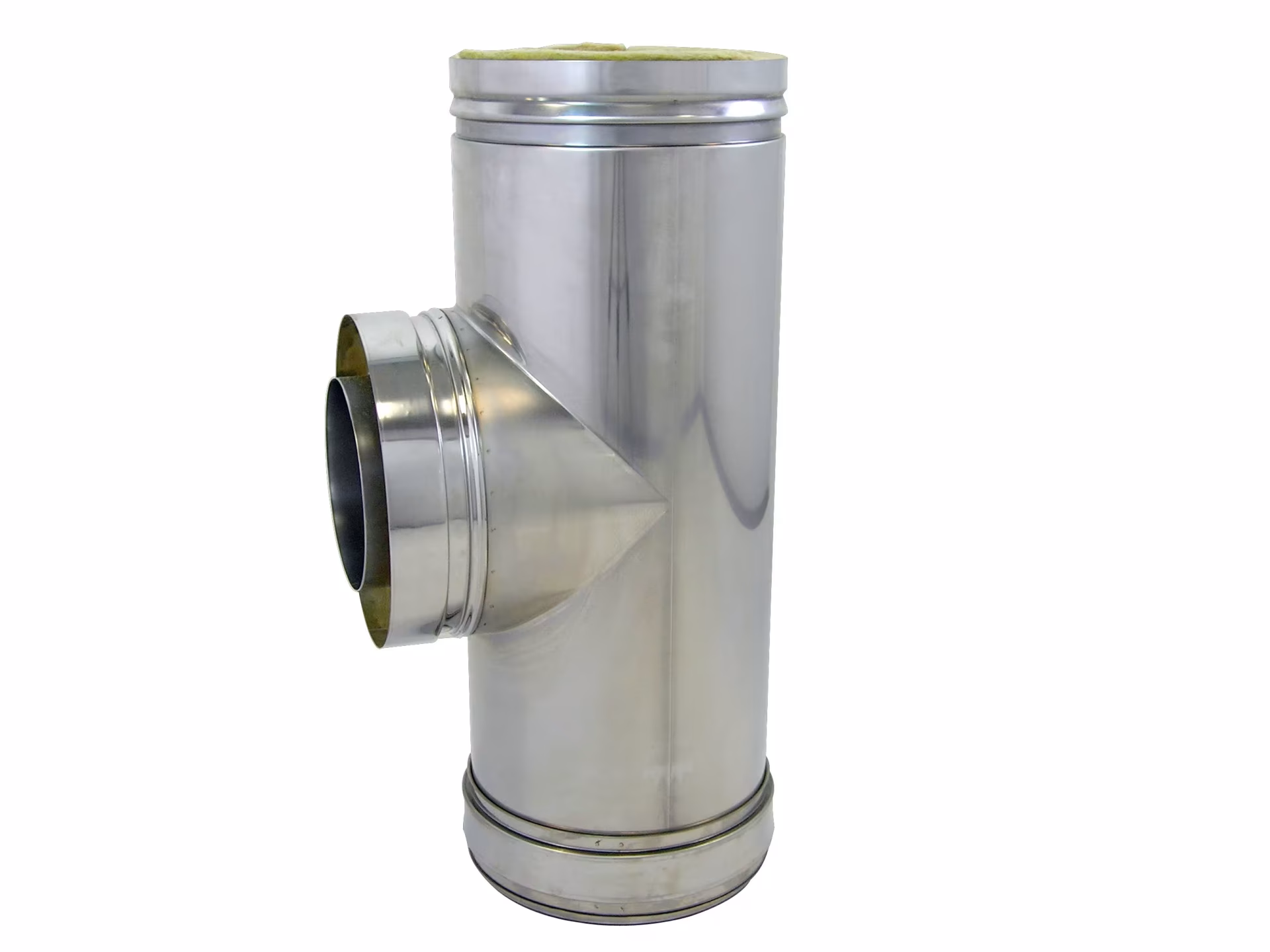Dubbelwandige DW-FU verbrandingsaansluiting 90° D600 lengte 1000 mm met klemband uit de categorie RVS dubbelwandig uitlaatsysteem met artikelnr. 671560