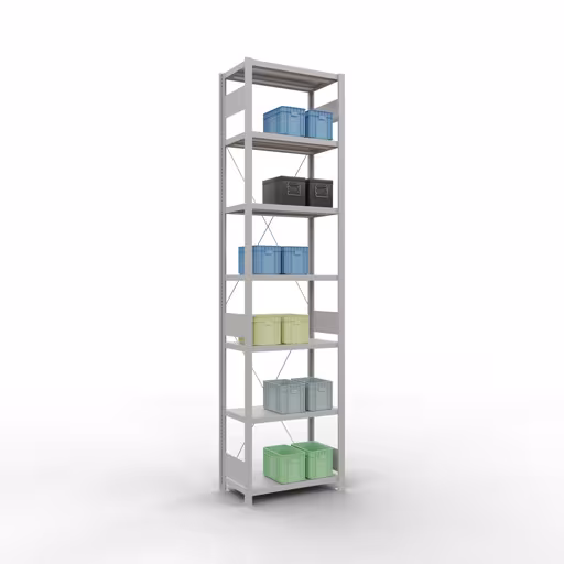 Figuur nr. 13 van het artikel basisplank, legbord, insteeksysteem MULTIplus250, 3000 x 750 x 400 mm, 7 legborden, kruisschoor, RAL 7035 lichtgrijs uit de productgroep insteeksysteem van Schulte Lagertechnik.