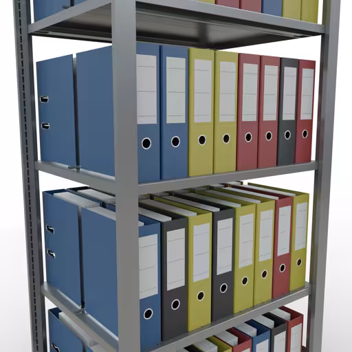 Afbeelding nr. 12 van het artikel, kantoorrekken, insteeksysteem MULTIplus150, 1800 x 750 x 600 mm, 5 legborden, verzinkt, met middenaanslag uit de productgroep kantoorrekken van Schulte Lagertechnik