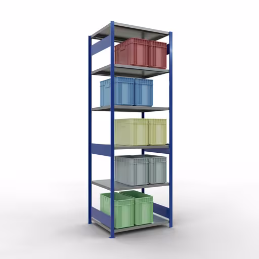 Figuur nr. 12 van het artikel basisrek, legbord, insteeksysteem MULTIplus250, 3000 x 1000 x 800 mm, 7 legborden, RAL 5010 gentiaanblauw/verzinkt uit de productgroep insteeksysteem van het merk Schulte Lagertechnik.